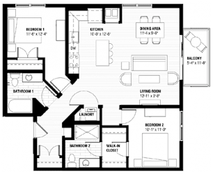 Dallas Floor Plan at Third North Apartments, Minnesota, 55401