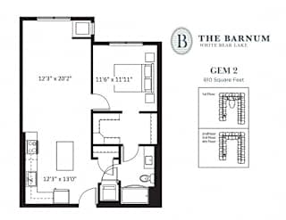 1BedGem21 at The Barnum Apartments, White Bear Lake, 55110