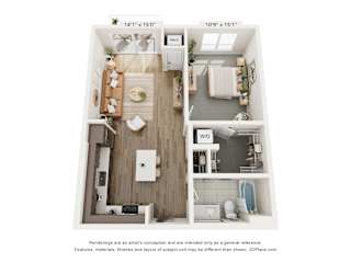 1 bed 1 bath C at Olivine Apartments, Victoria, Minnesota