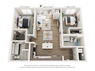 2 bed 2 bath C at Olivine Apartments, Minnesota, 55386