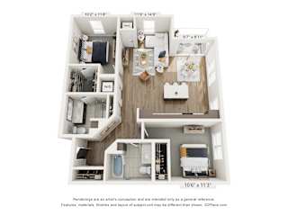 2 bed 2 bath E at Olivine Apartments, Victoria, MN