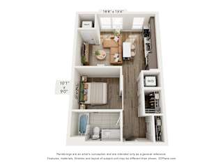 1 bedroom 1 bath C at Olivine Apartments, Minnesota, 55386