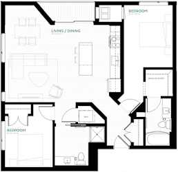 Emerald Floor Plan at Viridium Apartments, Minneapolis, MN 55401