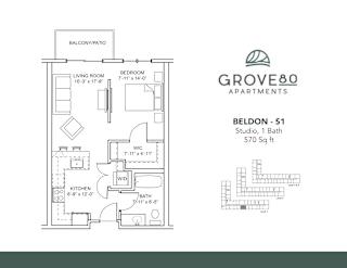 Beldon - S1 Floor Plan at Grove80 Apartments, Cottage Grove, Minnesota