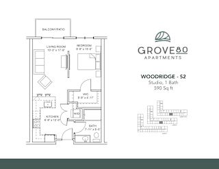 Woodridge - S2 Floor Plan at Grove80 Apartments, Cottage Grove