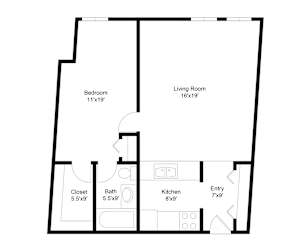 1 Bedroom Floor Plan at The Tarnhill, Bloomington, MN