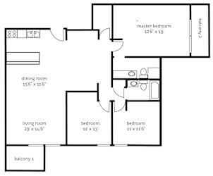 The Tarnhill Floor Plan at The Tarnhill, Bloomington