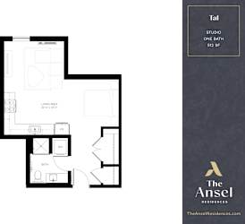 floor plan  the ansel apartments  670 sq ft  at The Ansel Residences, Vadnais Heights