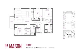 3 Bedroom Floor Plan at The Mason, St. Paul, 55114