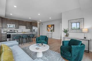 Kitchen And Living Area at The Mezz at West Lake Quarter, Minneapolis Minnesota