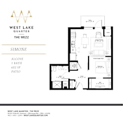 Simone Floor Plan at The Mezz at West Lake Quarter, Minnesota