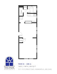 1 Bedroom Floor Plan at The Park Apartments, Minnesota