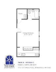 Twin B Floor Plan at The Park Apartments, Minnesota