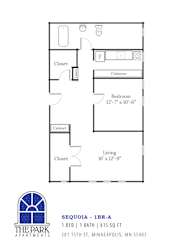 A floor plan for an apartment at The Park Apartments.