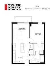Taft Floor Plan at Tyler Street Stacks, Minnesota, 55413