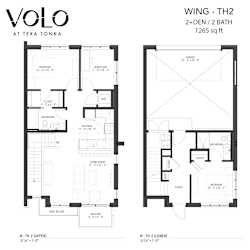 2 bedroom 2 bathrooms floor plan G at Volo at Texa Tonka Apartments, St Louis Park, Minnesota