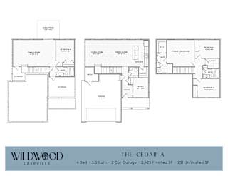 A floor plan for a home with a living room, dining room, kitchen, and two bedrooms.