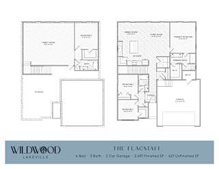 A floor plan for a home with a family room, two bedrooms, a garage, and a finished basement.