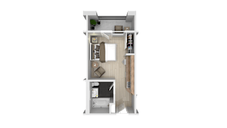 studio floor plan at Atrium Garden Apartment Homes, LLC, San Jose