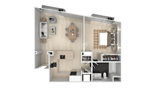1x1e Floor Plan at Cirrus Redwood City, Redwood City, 94061
