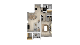 1 Bedroom 1 Bath Floor Plan at The Maddox Sunnyvale, California