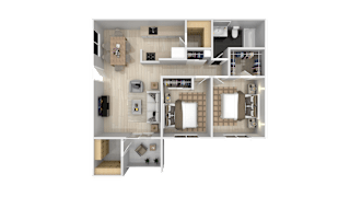 2 Bedroom 1 Bath Floor Plan at The Maddox Sunnyvale, California, 94087