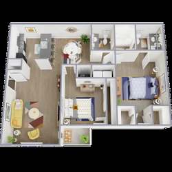 a floor plan of a house with a bedroom and a living room
