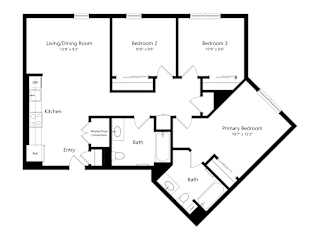 A black and white image of a house floor plan.