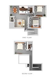 3Bedroom Loft Floor Plan at River Run Apartments, Colorado, 81620