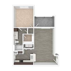 1 Bedroom 1 Bath Floor Plan at 901 Rendon, Burleson, TX
