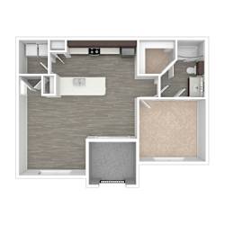 1 Bedroom Floor Plan at 901 Rendon, Burleson