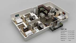 C1 Floor Plan at Infinity on Yorktown, Dallas