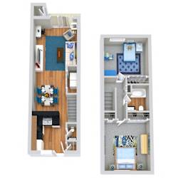 Floor Plan 2 Beds | 1.5 Baths