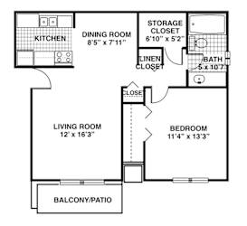 a floor plan of a house with bedrooms and a living room