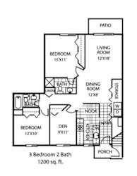 Floor Plan 3 Beds | 2 Baths Lower