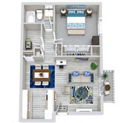 a floor plan of a house with a bedroom and a living room