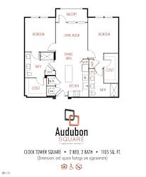 A floor plan for Audubon Square apartment homes.