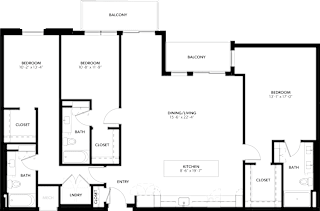 3 bedroom 2 bath C at The Pearl, Fort Wayne