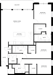 3 bedroom 2 bath A at The Pearl, Fort Wayne, 46802
