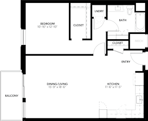 1 bedroom 1 bath D at The Pearl, Fort Wayne, IN 46802