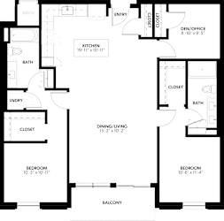 2 bedroom 2 bath H at The Pearl, Fort Wayne, IN 46802