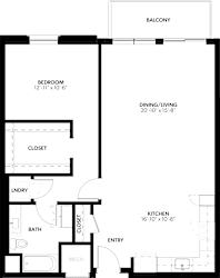 1 bedroom 1 bath F at The Pearl, Fort Wayne, 46802