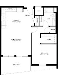 1 bedroom 1 bath at The Pearl, Fort Wayne, Indiana
