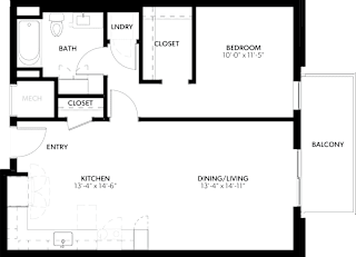 1 bedroom 1 bath E at The Pearl, Fort Wayne, IN