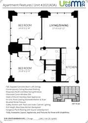 a floor plan for a bedroom apartment with a bathroom and a bed room