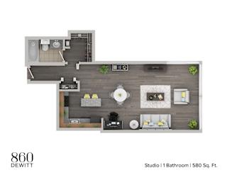 a 1 bedroom floor plan  studio 1  950 sq ft