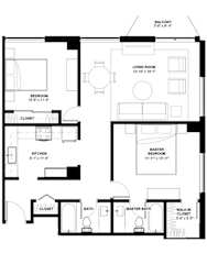 a floor plan of a house with bedrooms and a garage