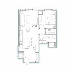 Floor Plan Tier 01 - 749 SF