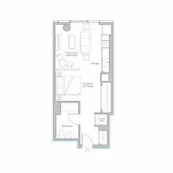 Floor Plan Convertible - Tier 09 - 550 SF