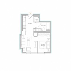 Floor Plan Convertible - Tier 10 - 480 SF